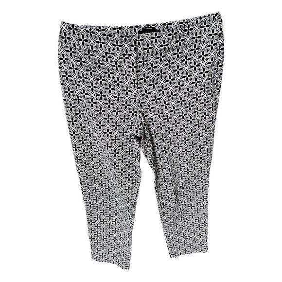 Talbots Hampshire Straight Ankle Pant Black & White Preppy Design  EUC Size 8P - Picture 1 of 6
